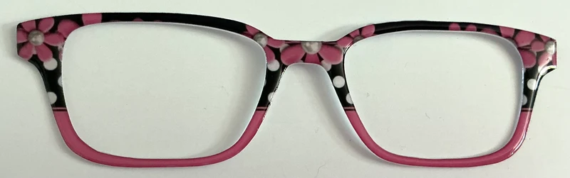 Finley Topper; pink flowers and black polka dot/pink split