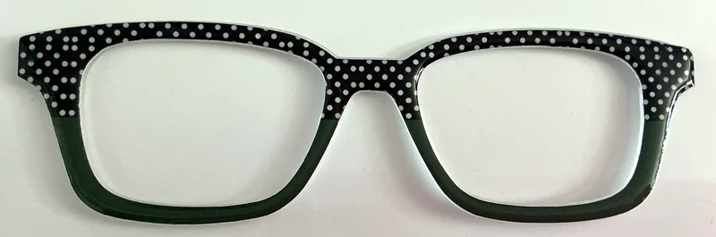 Finley Topper; black polka dot/green split