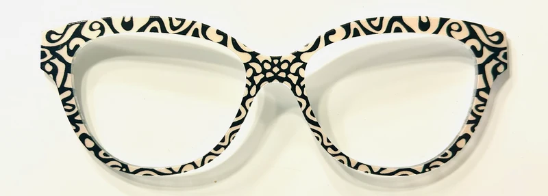 PAIR Quinn Topper; black scrolls on ivory