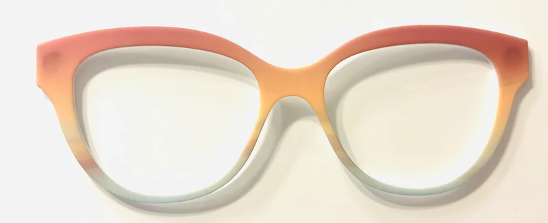 Quinn Topper; pale pink/orange/green gradient