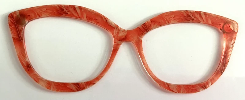 Wan-Zuri Topper; Kiki’s Crafty Designs; semi translucent orange plant design