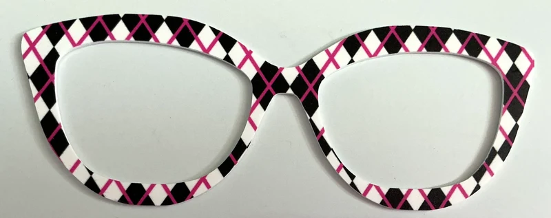 Wanda hybrid Topper; hot pink/black/white plaid