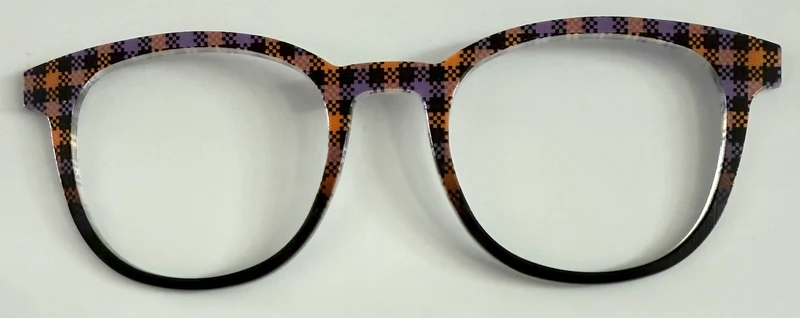 PAIR Reese Topper; orange and purple checkered to black fade