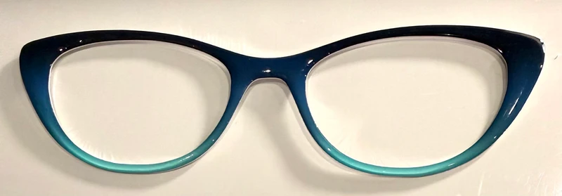 Ella Topper; metal; RESINED; blue to aqua gradient