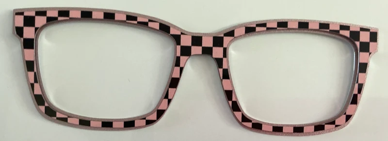 NEW Kirby Topper; Tasha’s Top Frames; stackers (sold as a set); pink and black checkered on top of pink