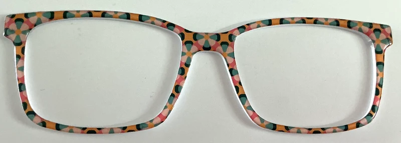 Kirby Topper; blue geometric pattern on peach