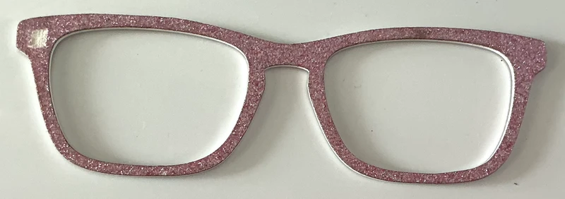 Casper Topper; Laser Nonna; glitter overload; pink; ***has chunk missing from corner