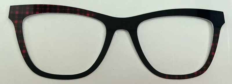 Harper Topper; metal; buffalo plaid/ black diagonal split