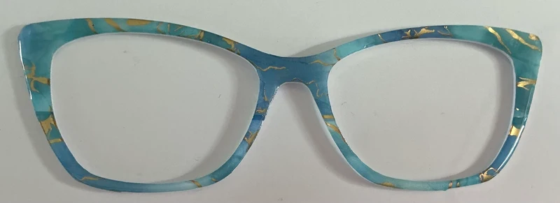 Wanda Topper; blue marble with gold streaks