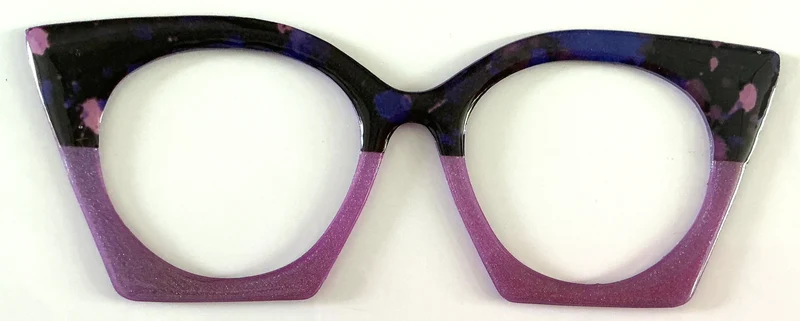 Zuri Case Topper; black design/lilac shimmer split