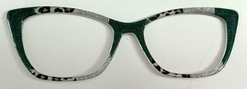 Wanda Topper; teal glitter; silver glitter; animal print blocks