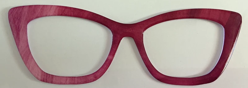 Wanda Topper; dark pink/dark red diagonal brush strokes
