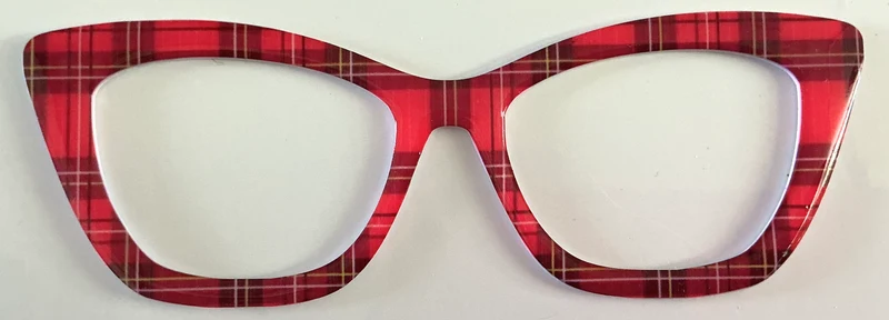 Wanda Topper; burgundy/red plaid