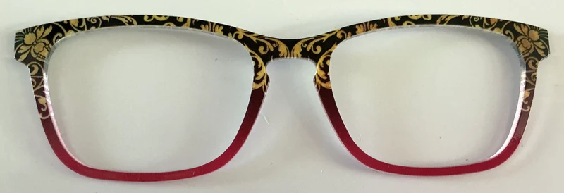 PAIR Casper Topper; gold swirls on black to red fade
