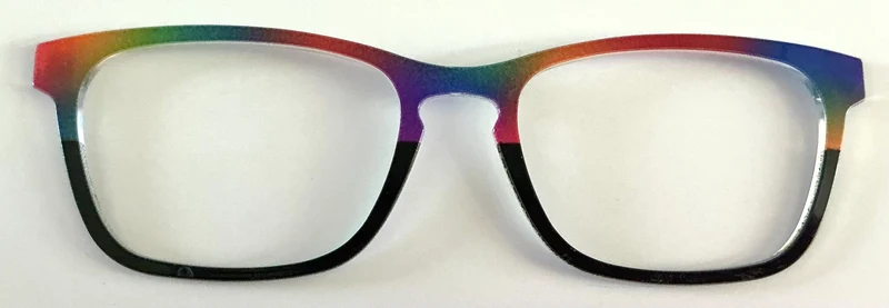 PAIR Casper Topper; multicolored swirls/black split