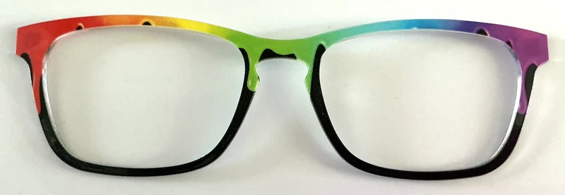 PAIR Casper Topper; rainbow paint drip on black