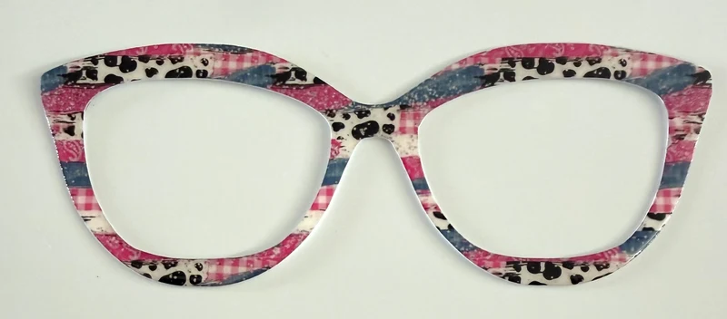 Wanzuri Topper; cow print/pink/denim stripes