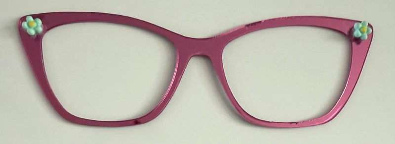 Wanda Topper; pink mirror with flower embellishments