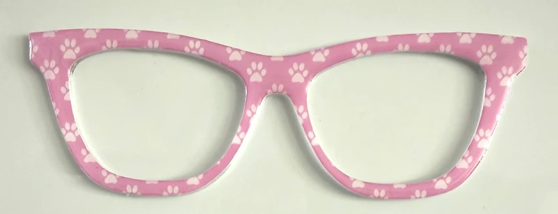 Wanda Topper; white paw prints on pink