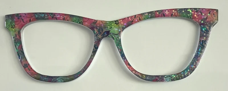 Wanda Topper; multicolored glitter and shimmer