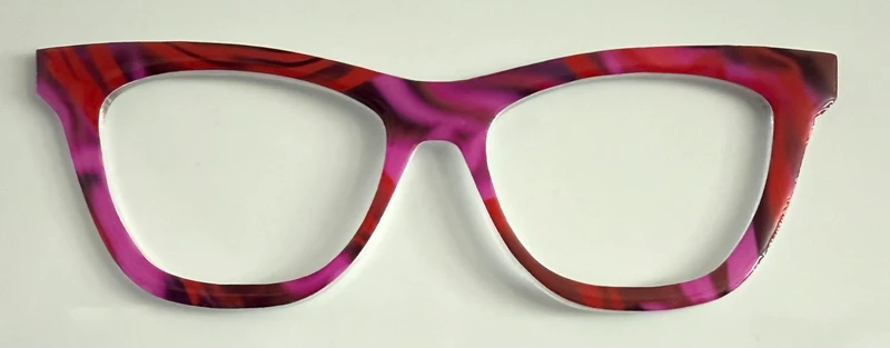 Wanda Topper; pink and red swirls