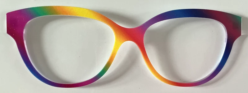 PAIR Quinn Topper; rainbow diagonal stripes