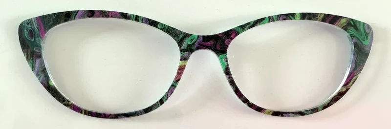 PAIR Ella Topper; purple/green/black paint swirls
