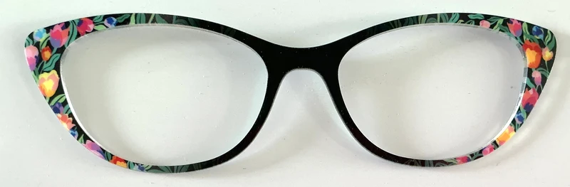 PAIR Ella Topper; flowers/black vertical fade