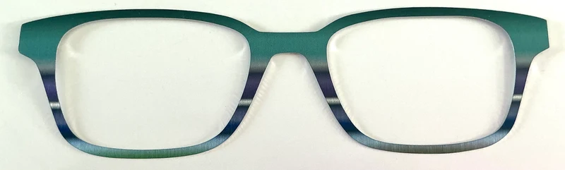 Finley Topper; metal; teal and purple stripe
