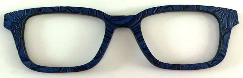 Finley Topper; Laser Nonna; blue textured