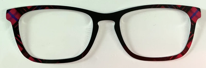 Casper Topper; metal; black with hot pink plaid vertical fade
