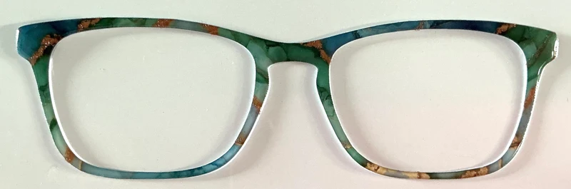 Casper Topper; blue and green marble with gold streaks