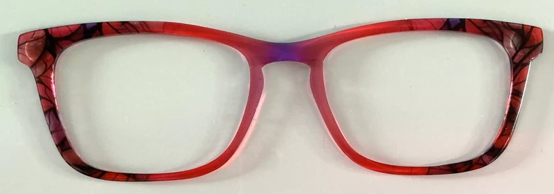 Casper Topper; pink/red vertical fade with stained glass design