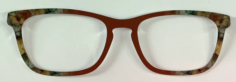 Casper Topper; metal; golden copper design to burnt orange vertical fade