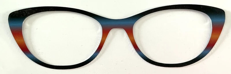 Ella Topper; metal; blue to orange stripe fade