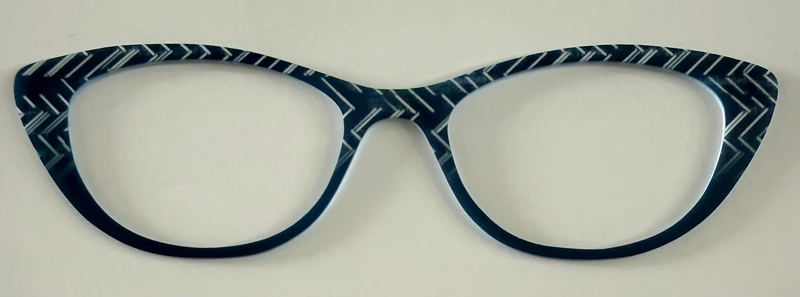 Ella Topper; blue and white chevron to blue fade