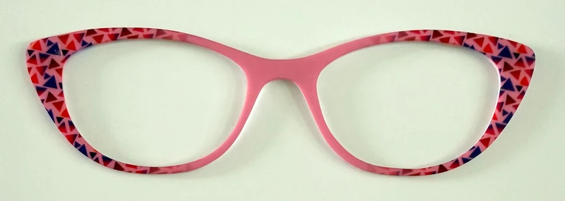 Ella Topper; red and blue triangle to pink vertical fade