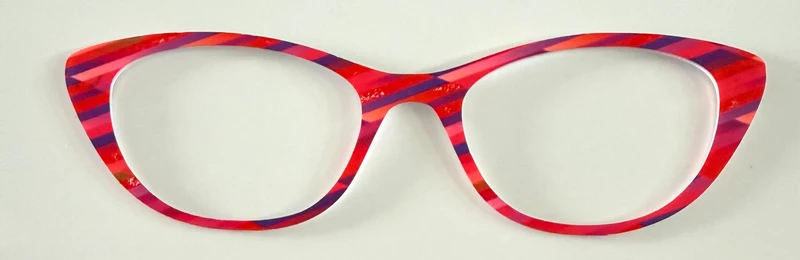 Ella Topper; pink/red/purple diagonal stripes