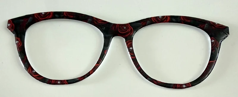 Brook Topper; red roses on black