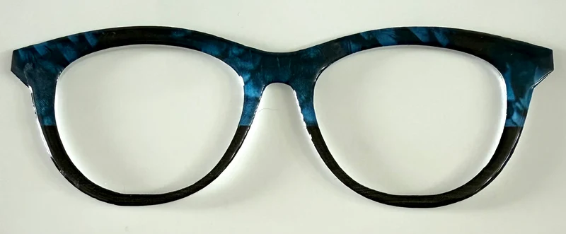 Brook Topper; blue brushstrokes/black split