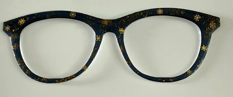 Brook Topper; gold snowflakes on navy