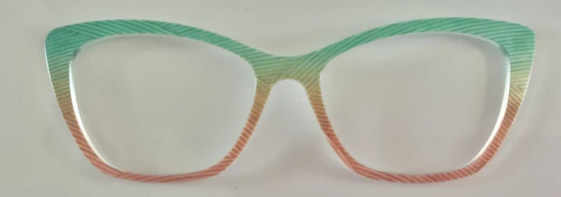 PAIR Wanda Topper; teal and apricot lined gradient