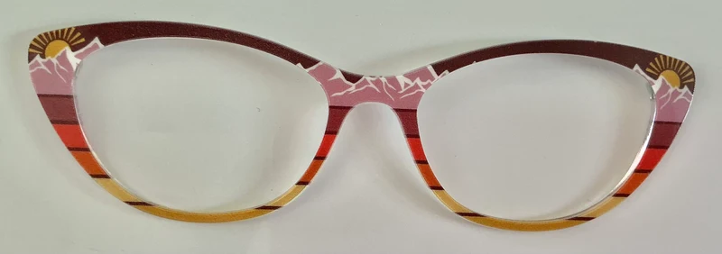 PAIR Ella Topper; striped mountain scene
