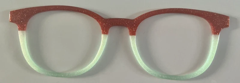 Reese Topper, rust/light blue glitter split