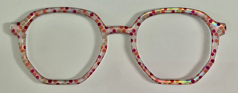 Rowan Topper; orange and pink dots on silver
