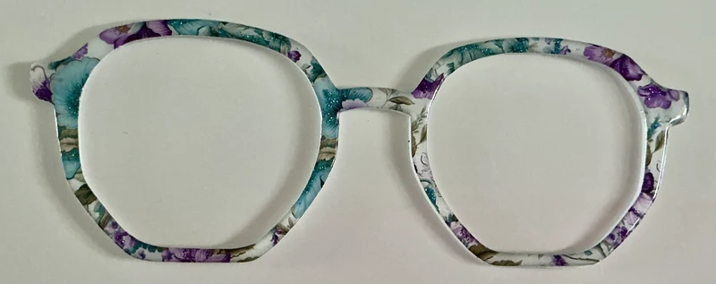Rowan Topper; blue and purple flowers with glitter