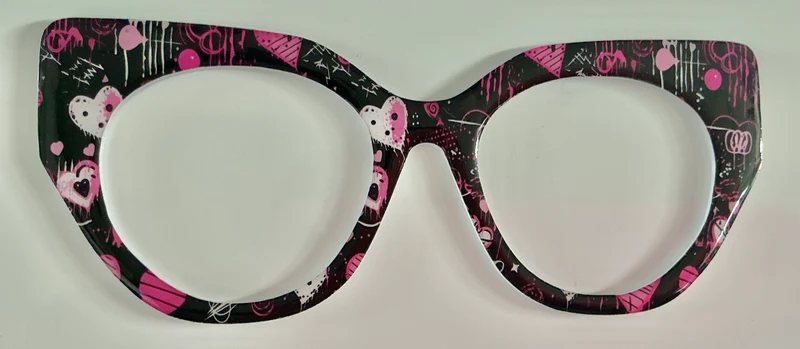 Zuri Topper; CiCi; black with pink hearts