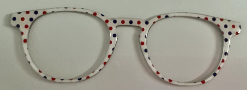 Soto Topper; red,white,and blue polka dots on white