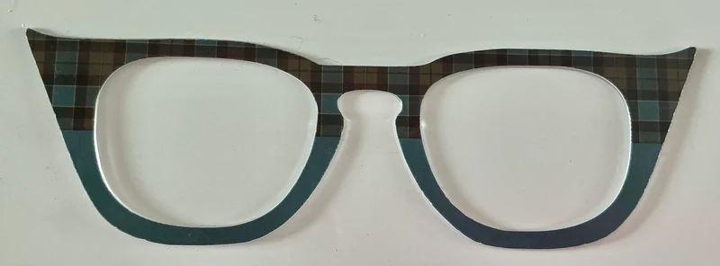 Twain Topper; winged; brown and blue plaid/blue split