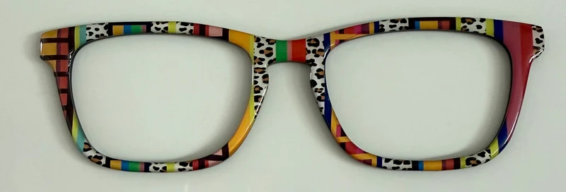 Casper Topper; Laser Nonna; multicolored striped animal print
